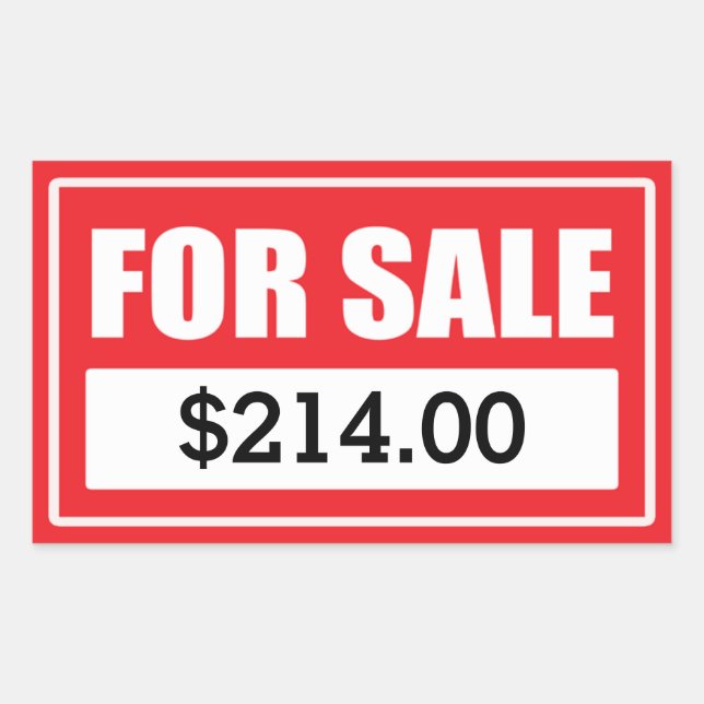 Rectangulaire Sticker de prix personnalisé à vendre (Devant)