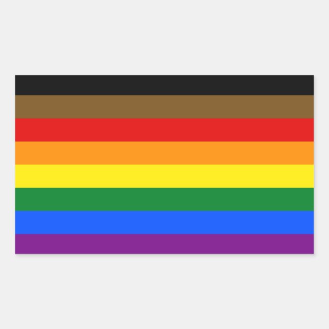 Rectangulaire Sticker de rectangle de fierté LGBTQ+ inclus POC (Devant)