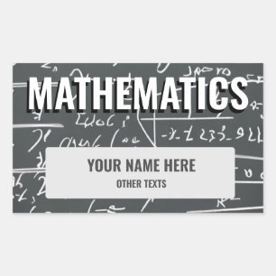 Rectangulaire Sticker de sujet de l'école de mathématiques Étiqu