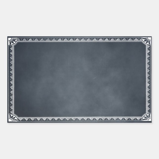 Rectangulaire Sticker de tableau noir blanc vintage (Devant)