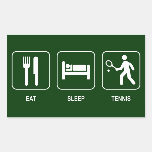 Rectangulaire Sticker de tennis du sommeil (Devant)