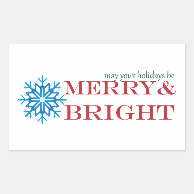 Rectangulaire Sticker de vacances Snowflake (Devant)