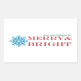 Rectangulaire Sticker de vacances Snowflake
