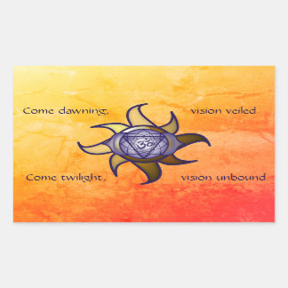Rectangulaire Sticker de Yoga Insight Lotus Ajna Chakra "Third E