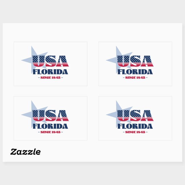 Rectangulaire Sticker d'état de Floride (Feuille)