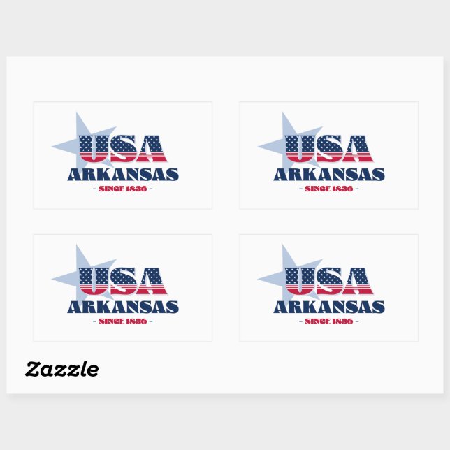 Rectangulaire Sticker d'État de l'Arkansas (Feuille)