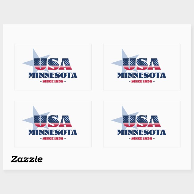 Rectangulaire Sticker d'état du Minnesota (Feuille)