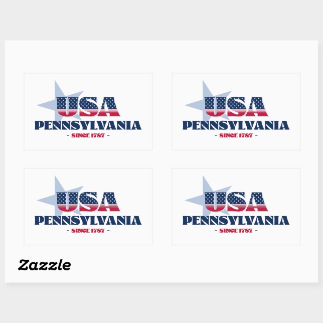 Rectangulaire Sticker d'état Pennsylvania My Home (Feuille)