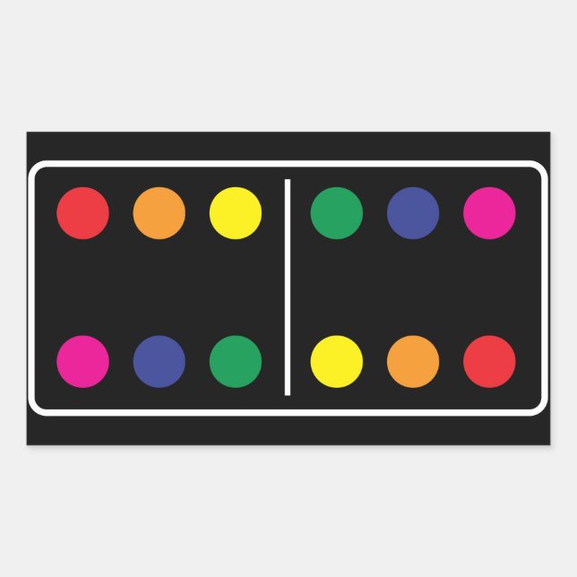 Rectangulaire Sticker Double Rainbow Domino (Devant)