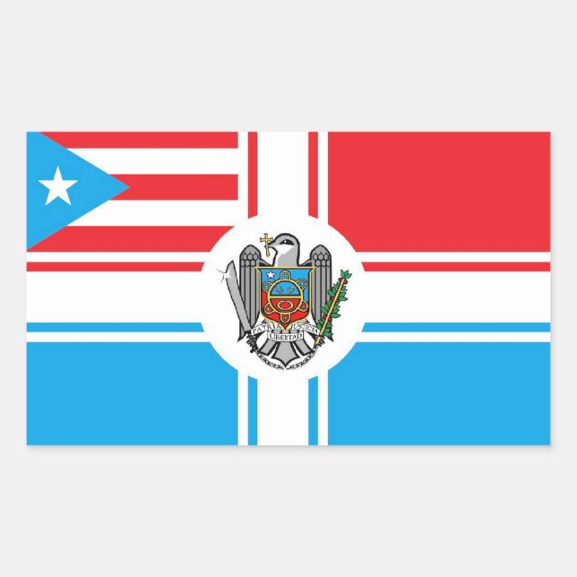 Rectangulaire Sticker Drapeau Bandera Pitirre-Porto Rico (Devant)