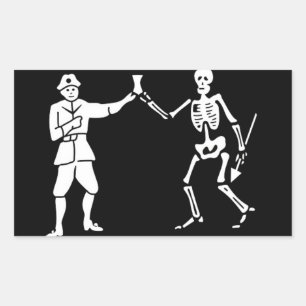 Rectangulaire Sticker Drapeau Bartholomew Roberts Pirate