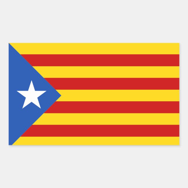 Rectangulaire Sticker Drapeau Catalogne Estrellada (Devant)