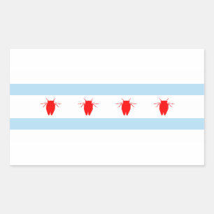 Rectangulaire Sticker Drapeau Chicago Cicada