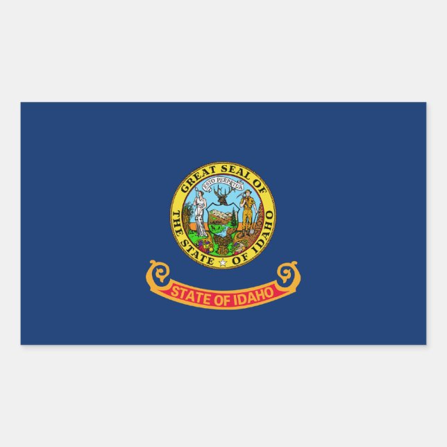 Rectangulaire Sticker Drapeau De L'État D'Idaho (Devant)