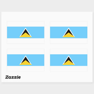 Rectangulaire Sticker Drapeau de Sainte-Lucie