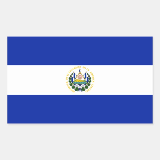 Rectangulaire Sticker Drapeau El Salvador (Devant)