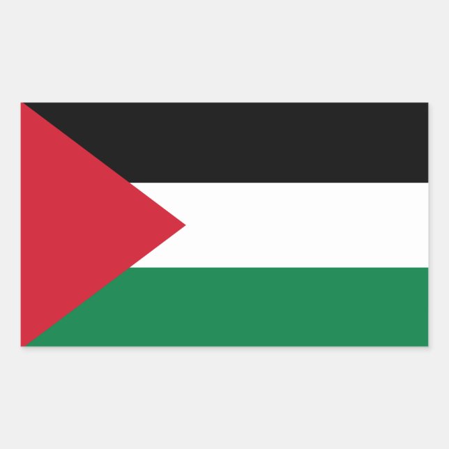 Rectangulaire Sticker Drapeau Palestine (Devant)