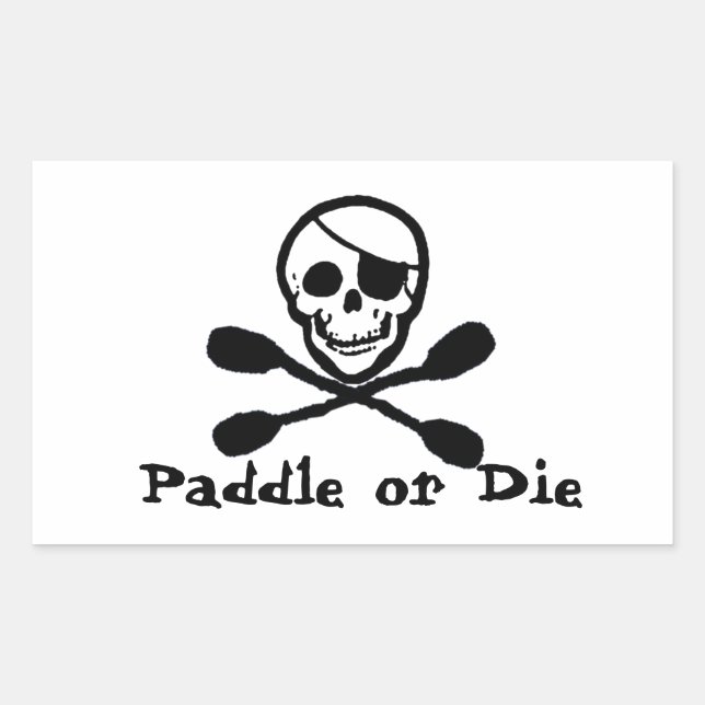 Rectangulaire Sticker Drapeau Pirate Kayak (Devant)