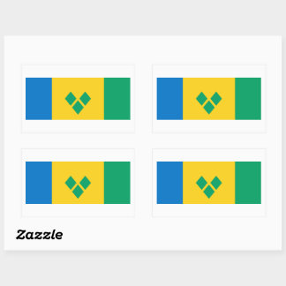 Rectangulaire Sticker Drapeau Saint-Vincent-et-les Grenadines