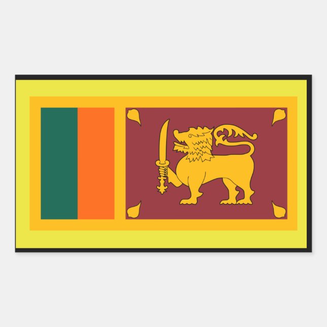 Rectangulaire Sticker Drapeau Sri Lanka (Devant)