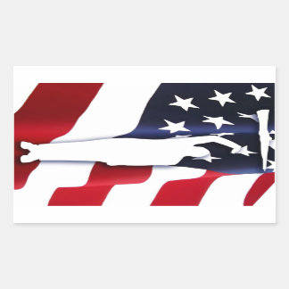 Rectangulaire Sticker Driller Patriot Américain