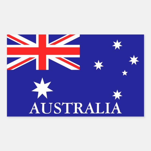 Rectangulaire Sticker du drapeau australien (Devant)