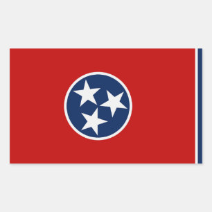 Rectangulaire Sticker du drapeau de l'État du Tennessee