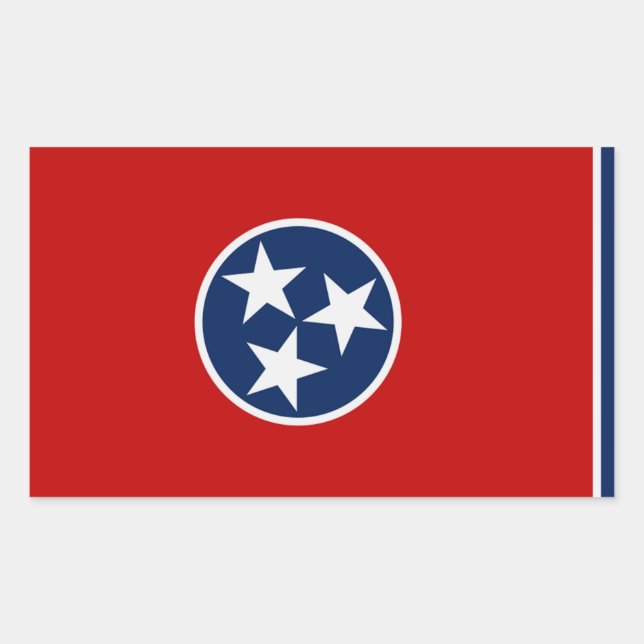 Rectangulaire Sticker du drapeau d'état du Tennessee (Devant)
