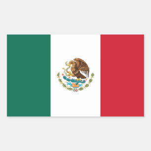 Rectangulaire Sticker du drapeau du Mexique