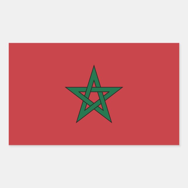 Rectangulaire Sticker du drapeau marocain (Devant)