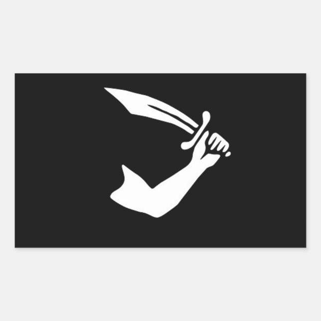 Rectangulaire Sticker du drapeau pirate de Thomas Tew (Devant)