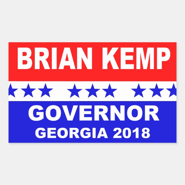 Rectangulaire Sticker du gouverneur de Brian Kemp Georgia 2018 (Devant)