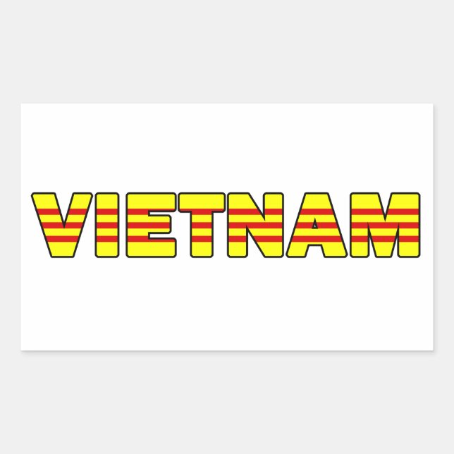 Rectangulaire Sticker du Vietnam (Devant)
