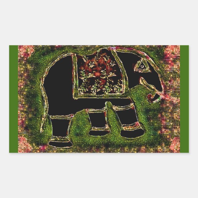 Rectangulaire Sticker Elephant3 (Devant)
