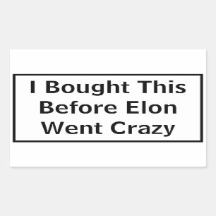 Rectangulaire Sticker Elon fou pour Tesla