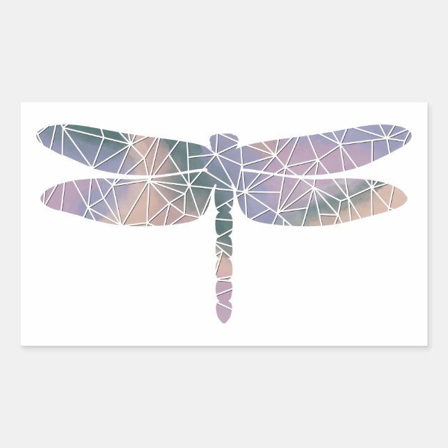 Rectangulaire Sticker en forme de papier épais dragonfly (Devant)