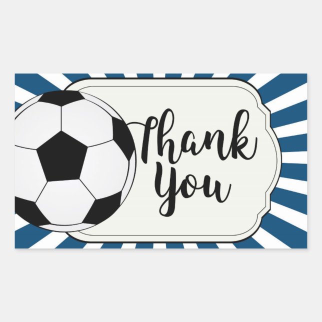 Rectangulaire Sticker en Merci de football (Devant)