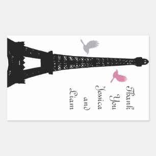 Rectangulaire Sticker en Merci Inséparable noir