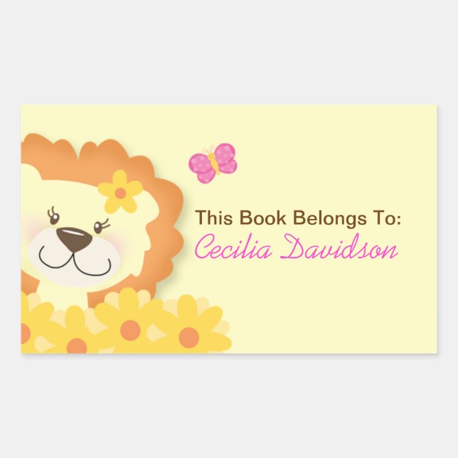 Rectangulaire Sticker en plaque de caisse du Lion de printemps ( (Devant)