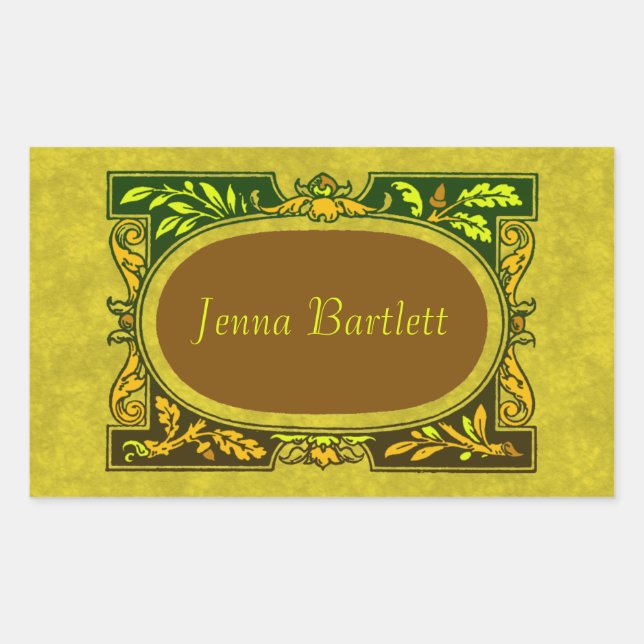 Rectangulaire Sticker Ex Libris Cartouche (Devant)