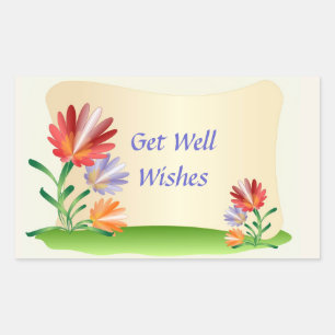 Rectangulaire Sticker Fabulous Flowers