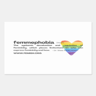 Rectangulaire Sticker FEMMEPHOBIA Coeur Arc-en-ciel