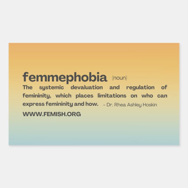 Rectangulaire Sticker FEMMEPHOBIA Coucher De Soleil (Devant)