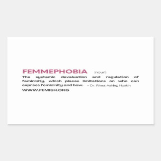 Rectangulaire Sticker FEMMEPHOBIA Rose
