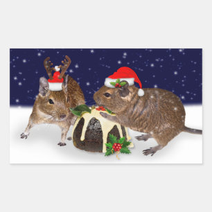 Rectangulaire Sticker Festive Degus
