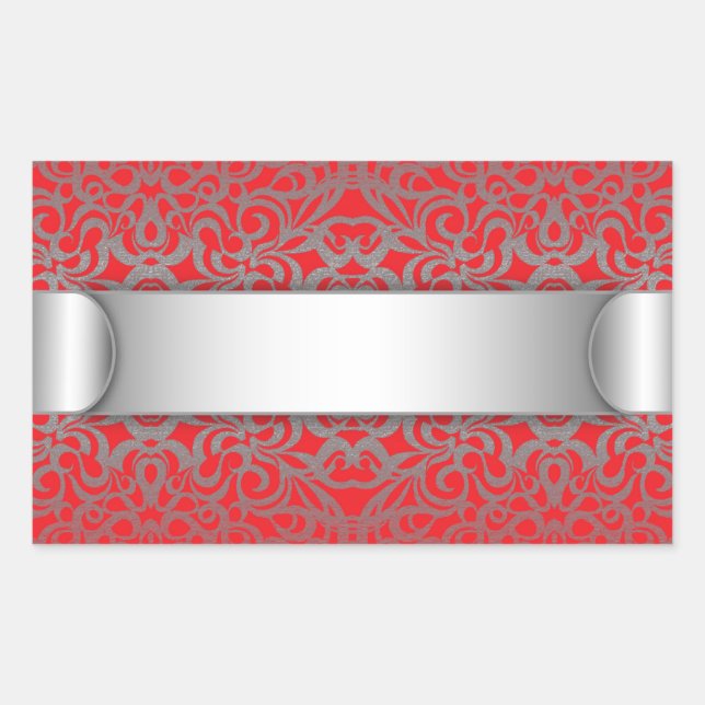 Rectangulaire Sticker Floral abstrait arrière - plan (Devant)