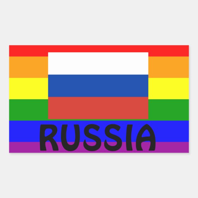 Rectangulaire Sticker Gay pride LGBT Russe* Р о с и с и г е  (Devant)