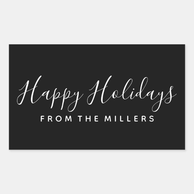 Rectangulaire Sticker Happy Holidays Script personnalisé (Devant)