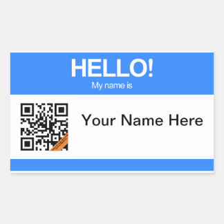 Rectangulaire Sticker Hello du code QR