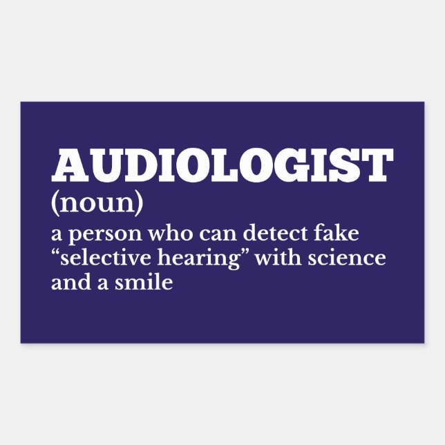 Rectangulaire Sticker Humour de définition d'audiologie (Devant)